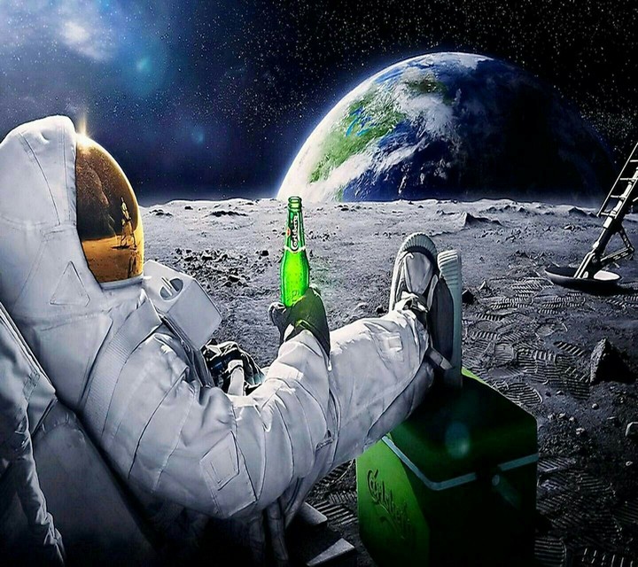 Relaxing on moon