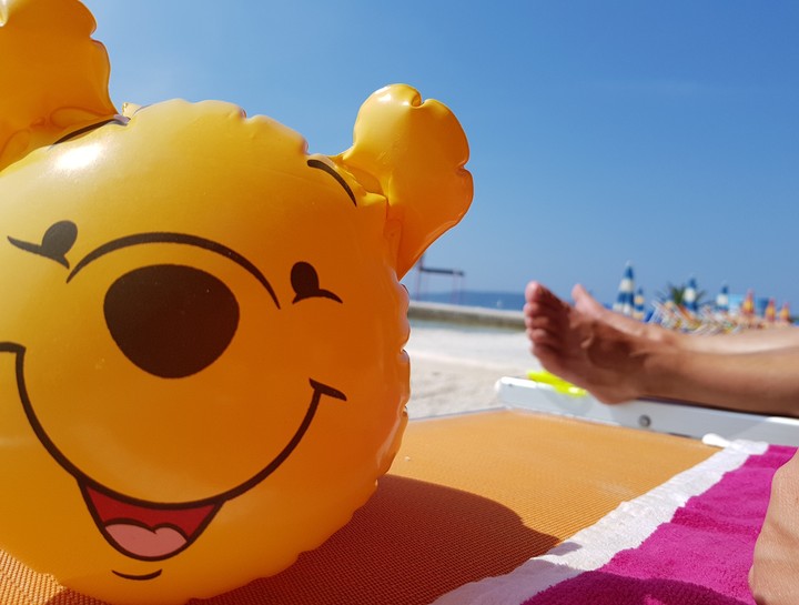 pooh at the beach
