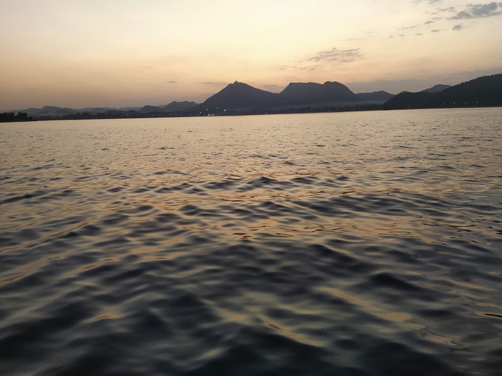 lake view sunset