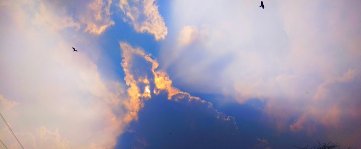 Hidden behind clouds