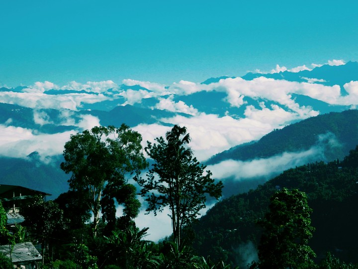 Mountain with clouds