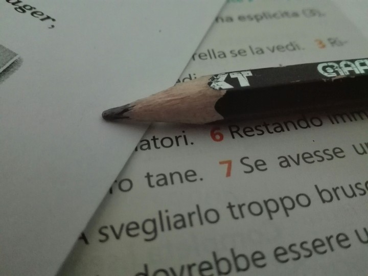 Pencil in the foreground