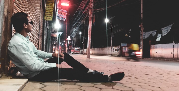 night on street