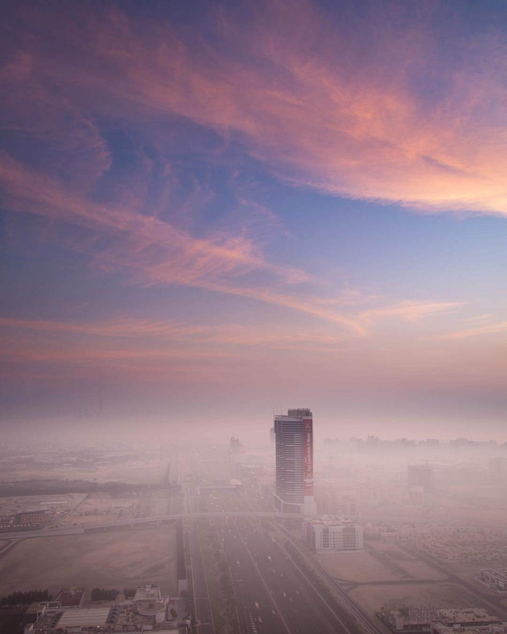 fog blanket on dubai city