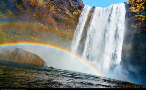 waterfall and rainbow