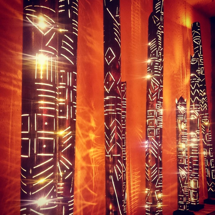 lights through designed bamboos