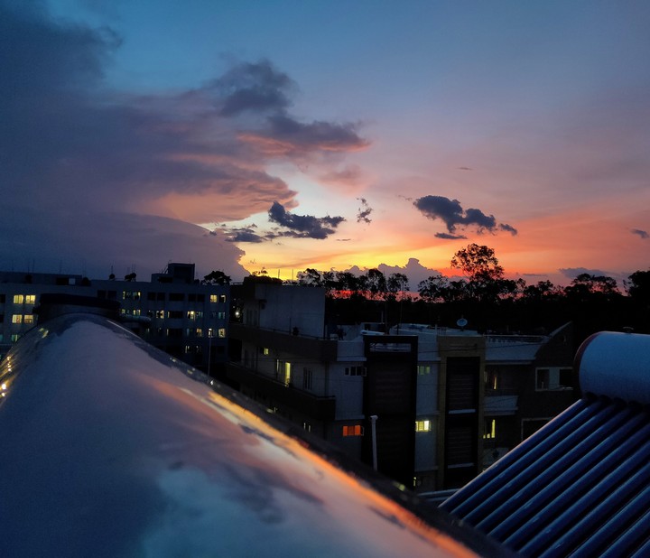 Sunset.