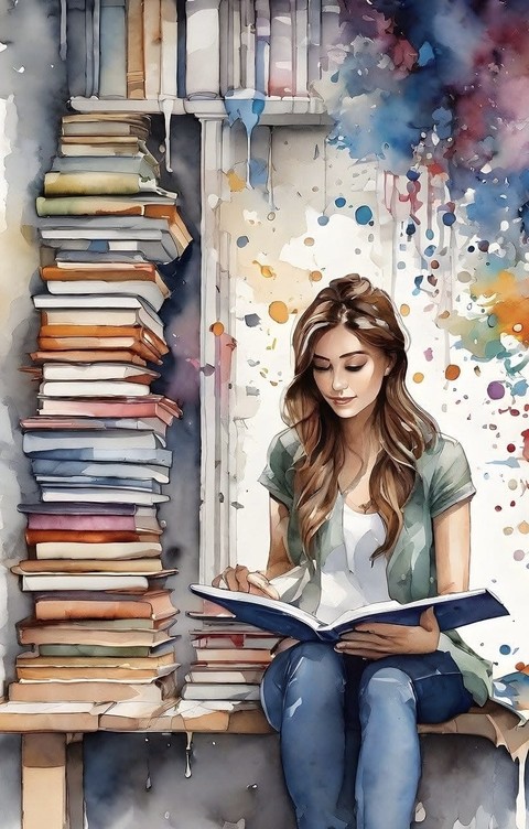 reading, girl桌布