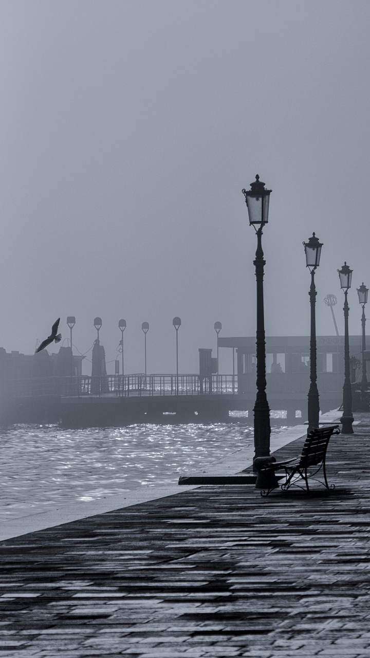 foggy and sea