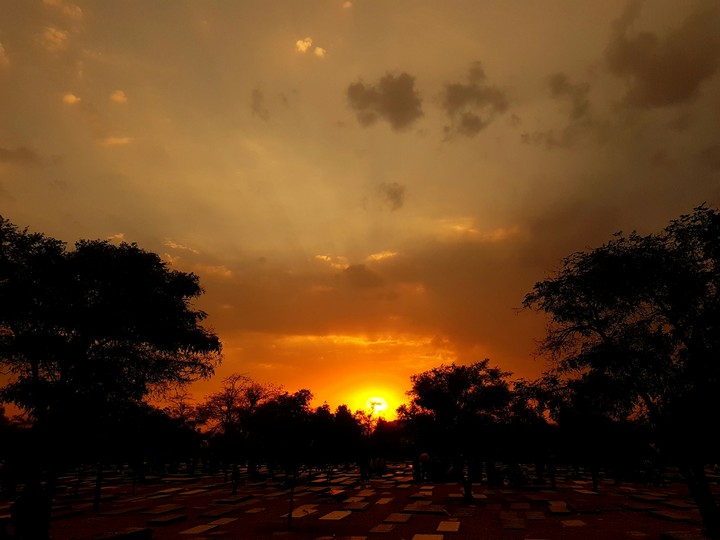 sunset at the graveyard