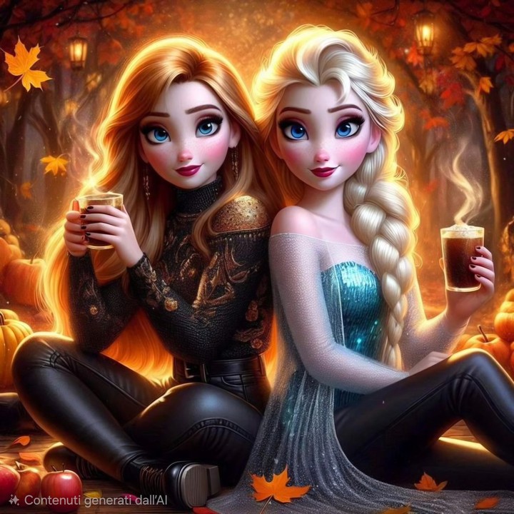 ELSA and ANNA AUTUMN CUDDLE