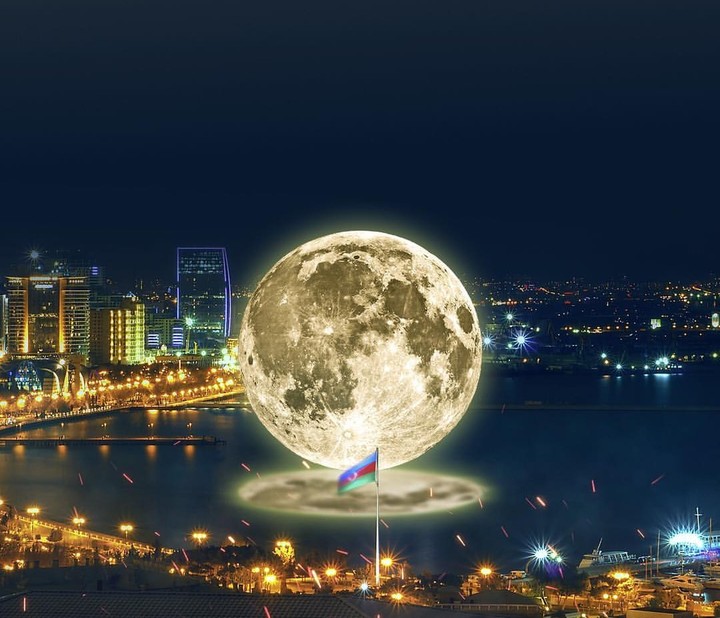 Moon in city