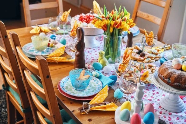 lively Easter party setting