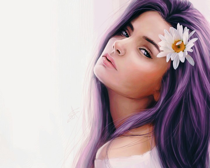 girl with flower
