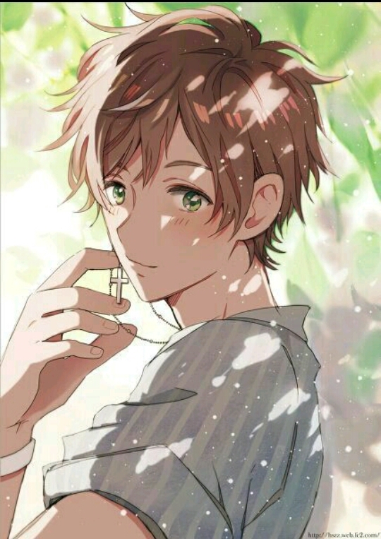 The blushing green eyed manga guy