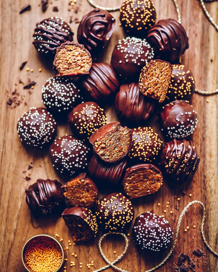 Chocolate covered peanut butter truffles