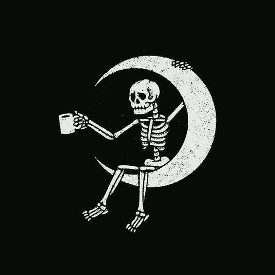 esqueleto na lua