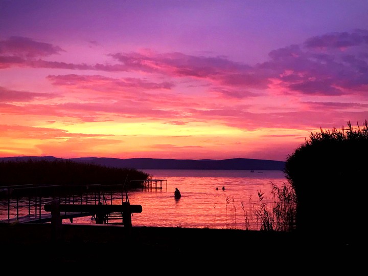Sunset at lake Balaton