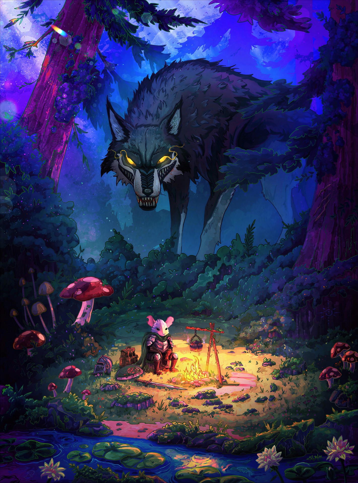 sfondi wolf, forest