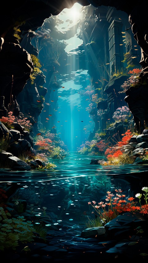 underwater, sea桌布