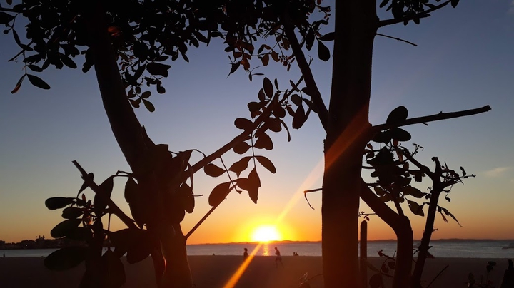 pôr do sol na praia da ribeira