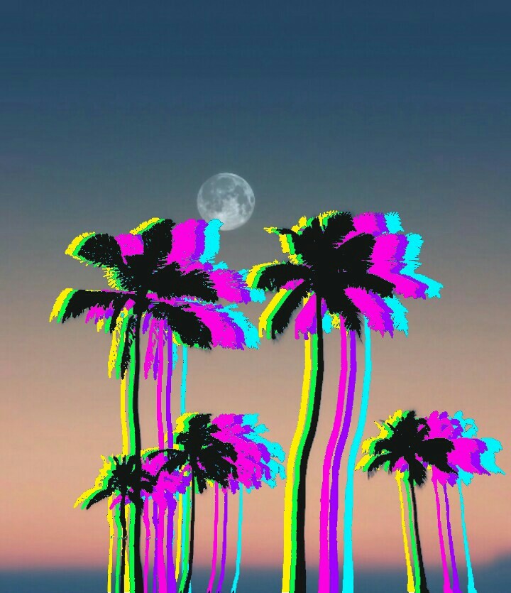 Palm trees, Hotline Miami style.