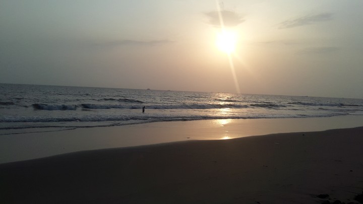Sunset and beach.