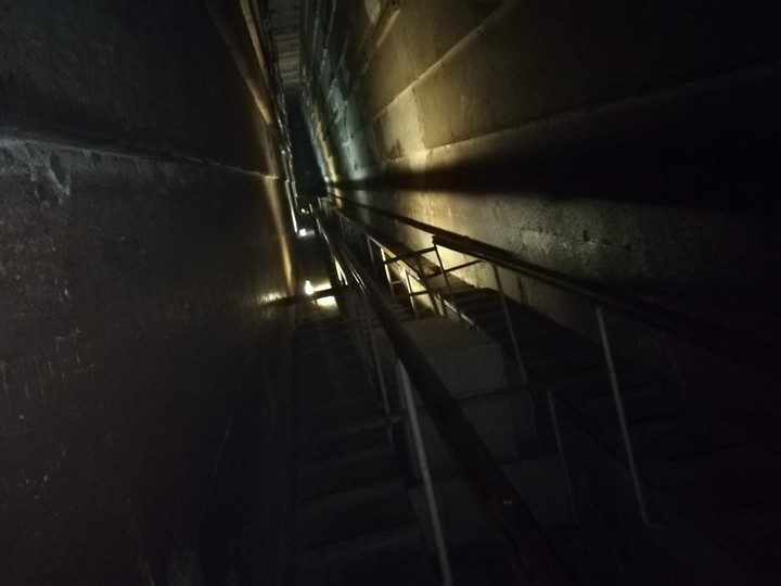 The image is inside the pyramid of Khufu