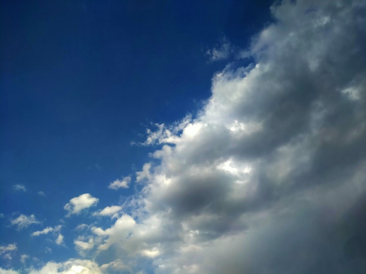 Half blue & Half cloudy