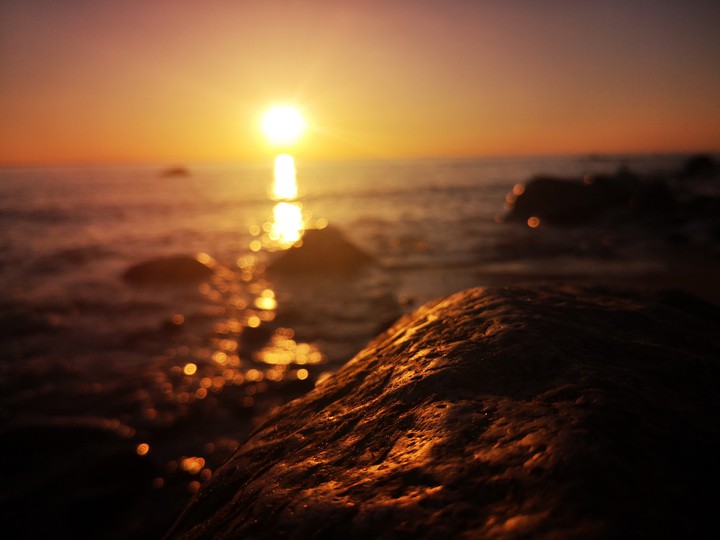 amber color sunset
