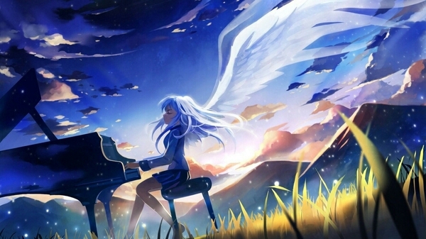 angel plays piano