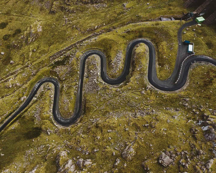Aerial view of road