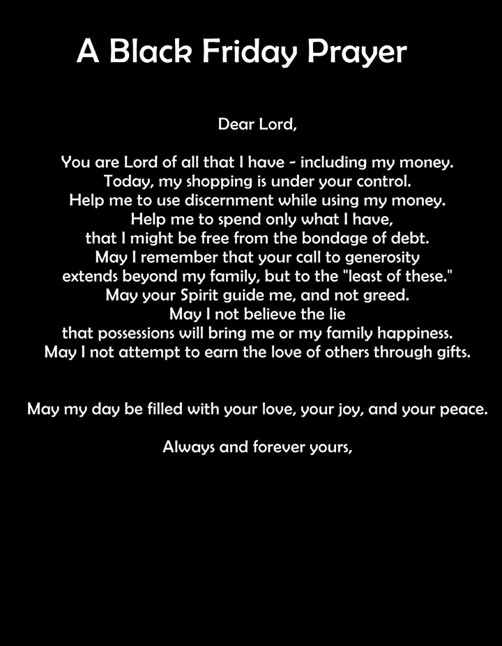 A black friday prayer