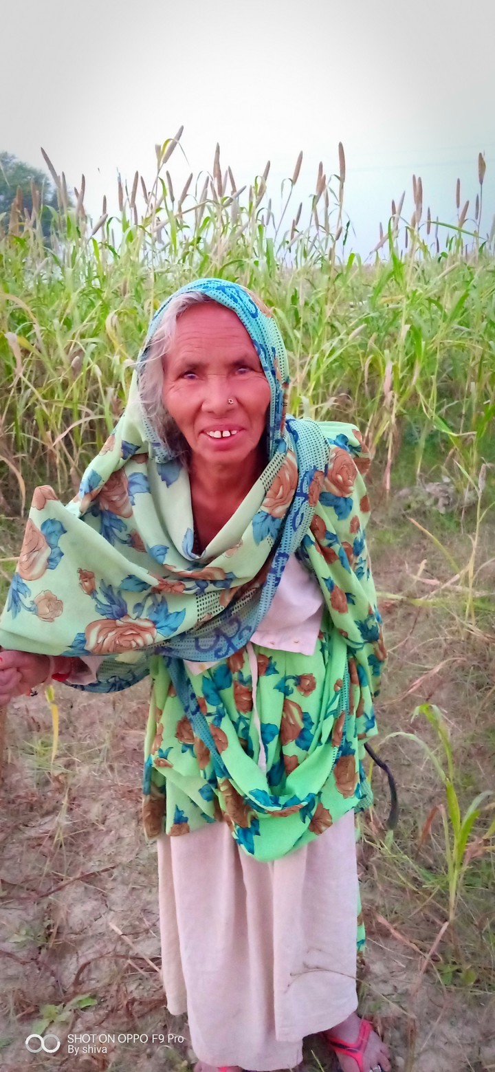 my grandma in our farm