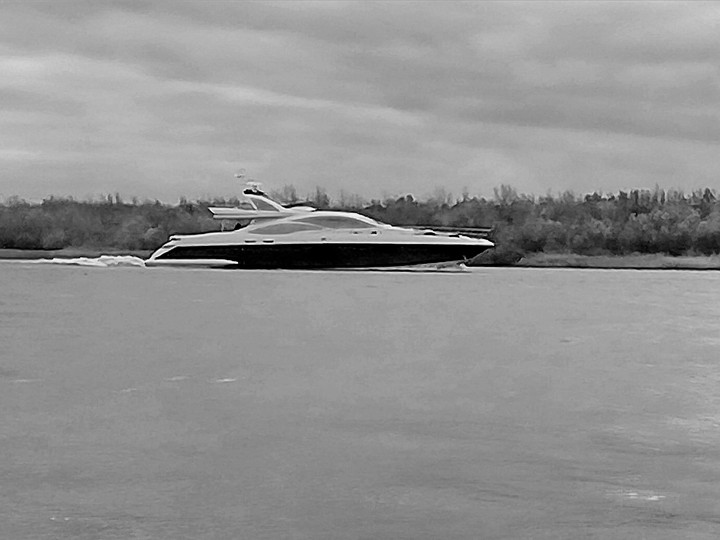 Yacht on the Volga river