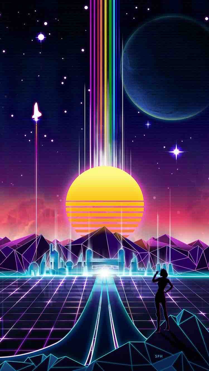 Retro 80s - City in Space
