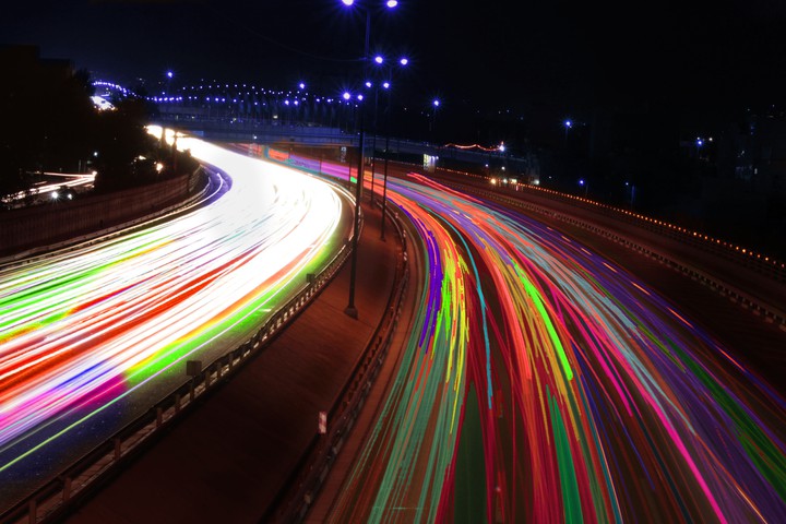 colorful long expose