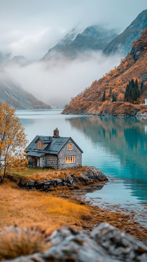 papéis de parede lake, cottage