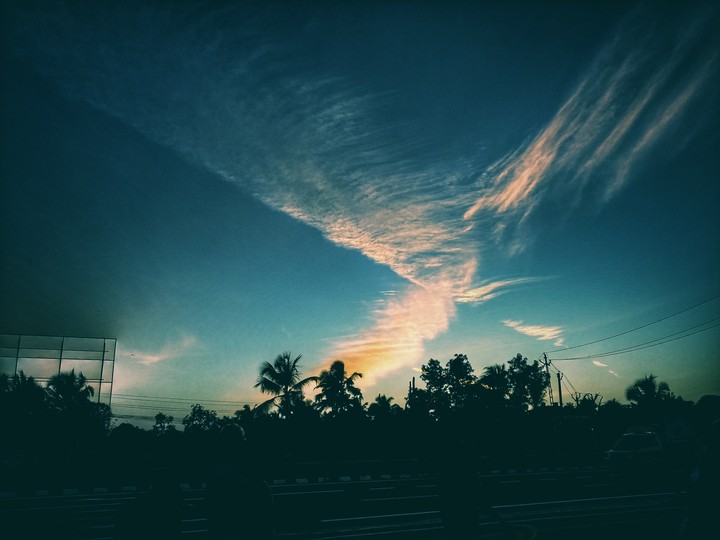 The blue sky