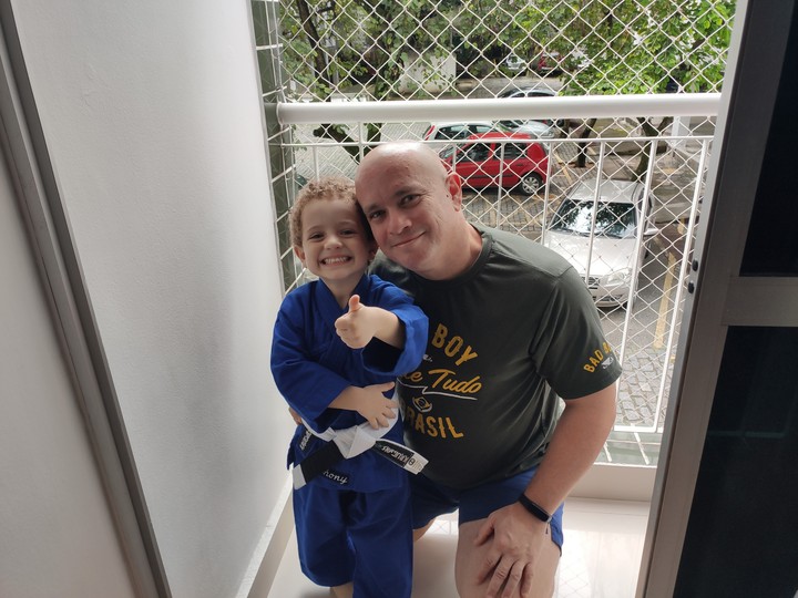 Eu e meu Judokinha Jiujiteiro.
