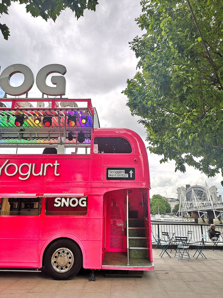 Pink bus