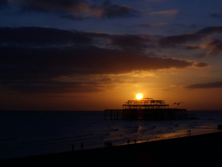 Brighton beach sunset