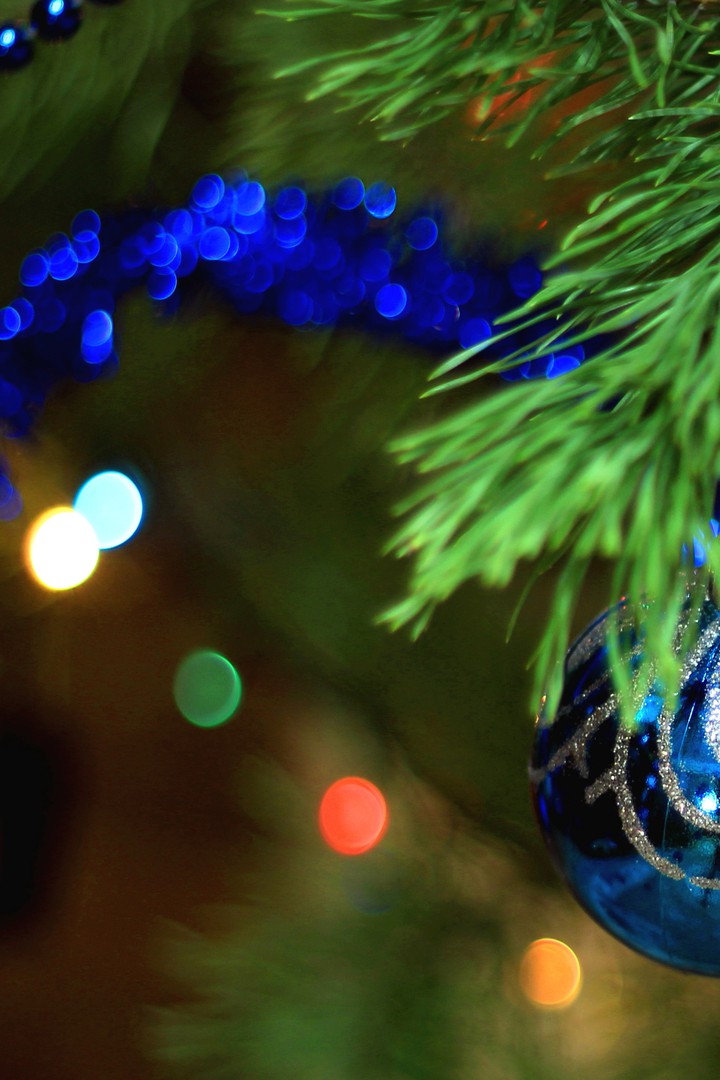 Christmas tree lights bokeh