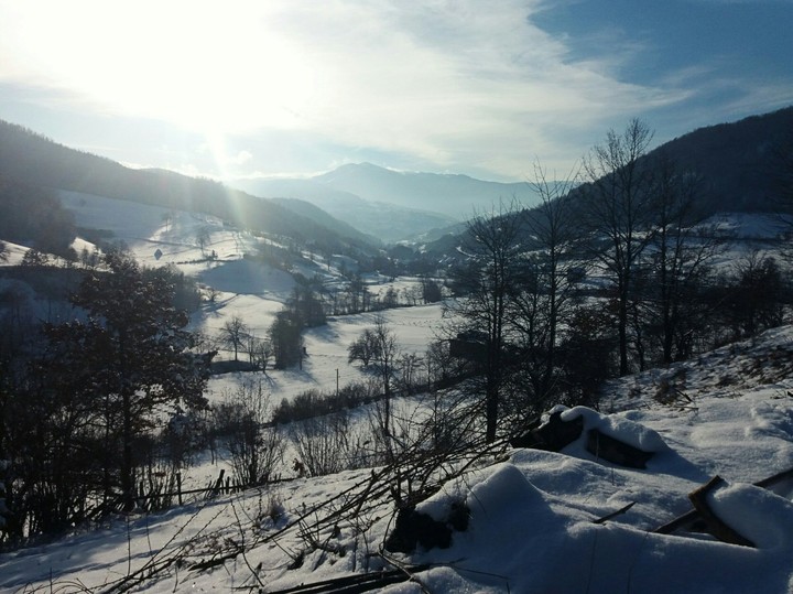 village in the winter