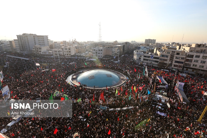 tehran, Enghelab square, funeral of the Martyr Soleimani