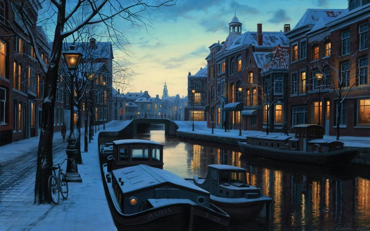 Amsterdam With Snow