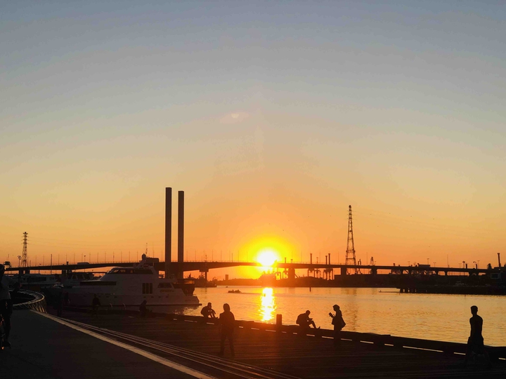 sunset at Docklands