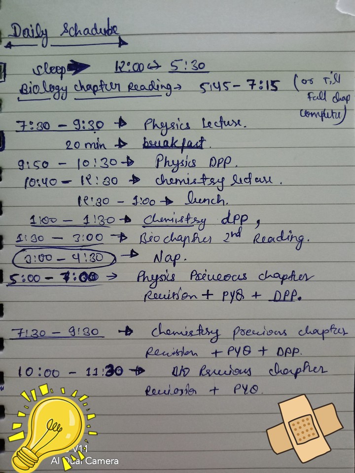 neet timetable