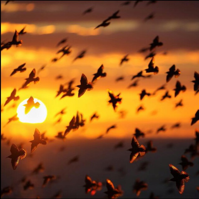 Flying birds