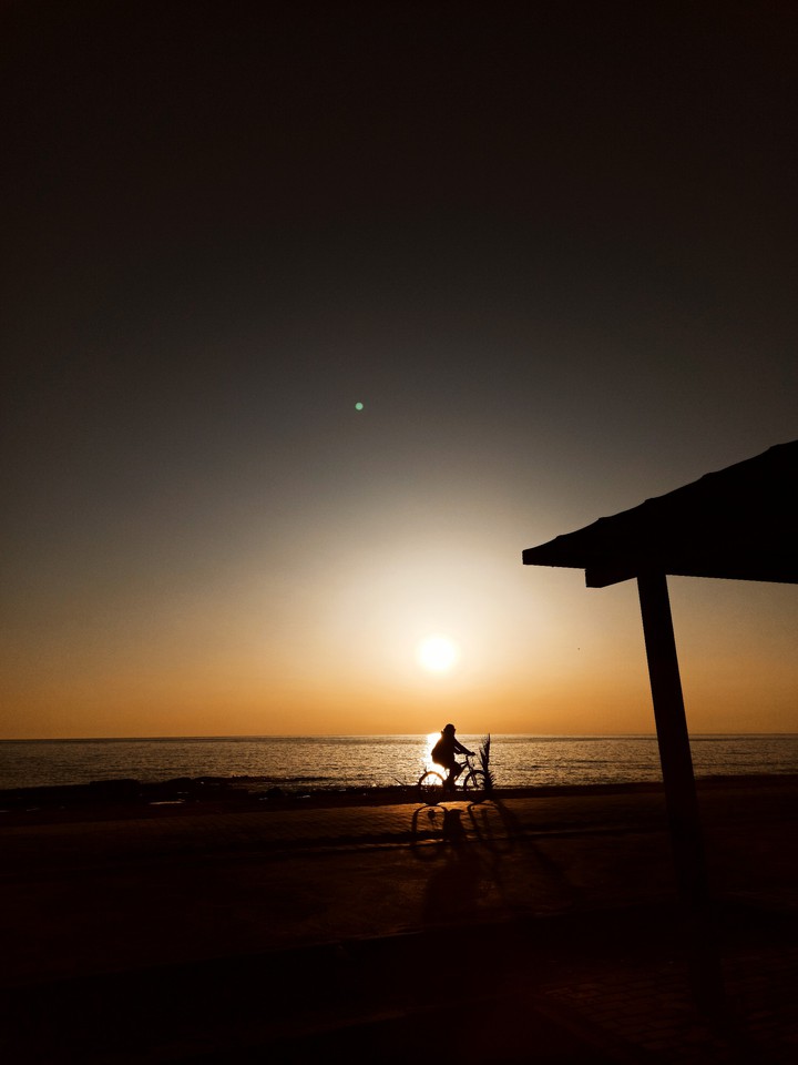 sea.  sunset  black natural